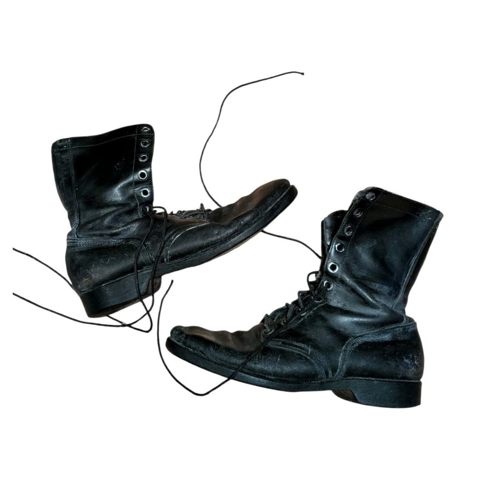 Vietnam era Mens black combat boots size 10 R vintage costume punk